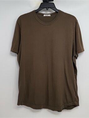 Buck Mason Curved Hem Tee Shirt Size M Brown